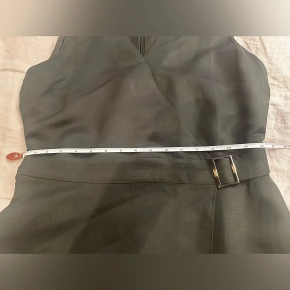 Linen Blend Faux Wrap Dress - Picture 6 of 7